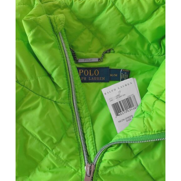 NEW Polo Ralph Lauren Down Puffer Vest!  Bright Green  Pink Player Lightweight - Picture 2 of 3